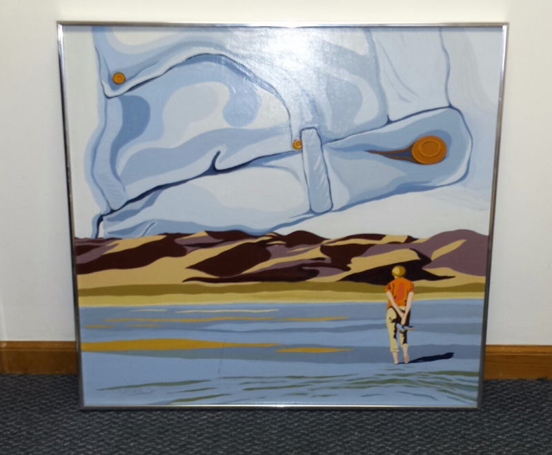 lot 1015 image: LaDell Stonecipher Routh - Original Surrealism Painting Reflections Acrylic on Board 28 x 26