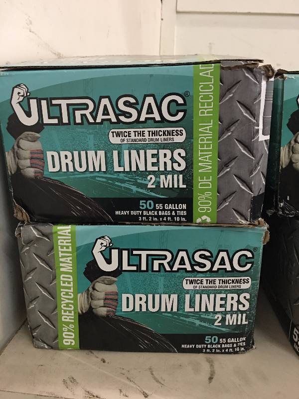 lot 43 image: 2 BOXES ULTRASAC DRUM LINER TRASH BAGS