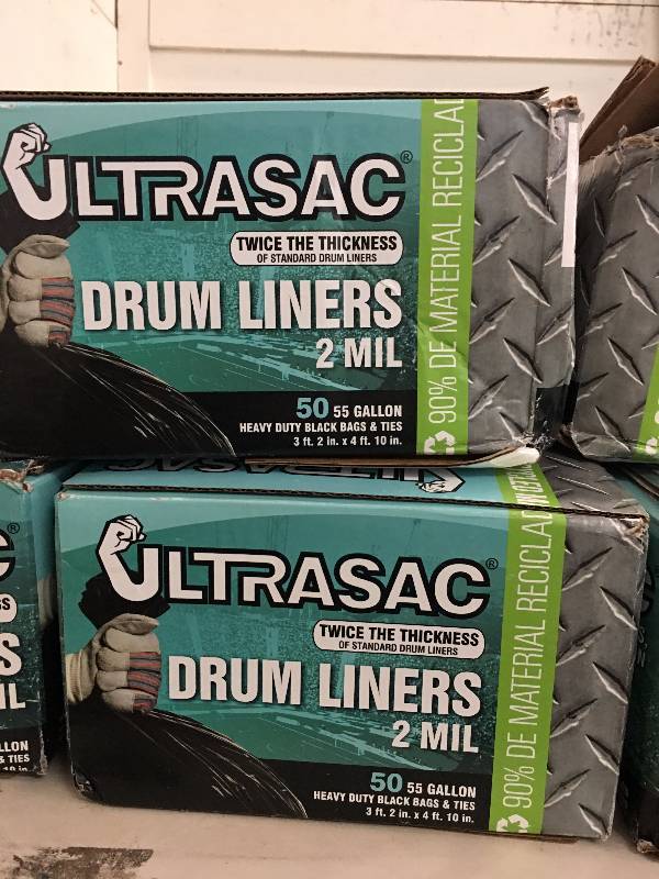 lot 45 image: 2 BOXES ULTRASAC DRUM LINER TRASH BAGS