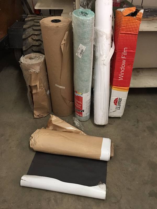 lot 22 image: ROLLED GOODS KRAFT PAPER WINDOW FILM BLANK MAGNETIC ADVERTISING AND MORE