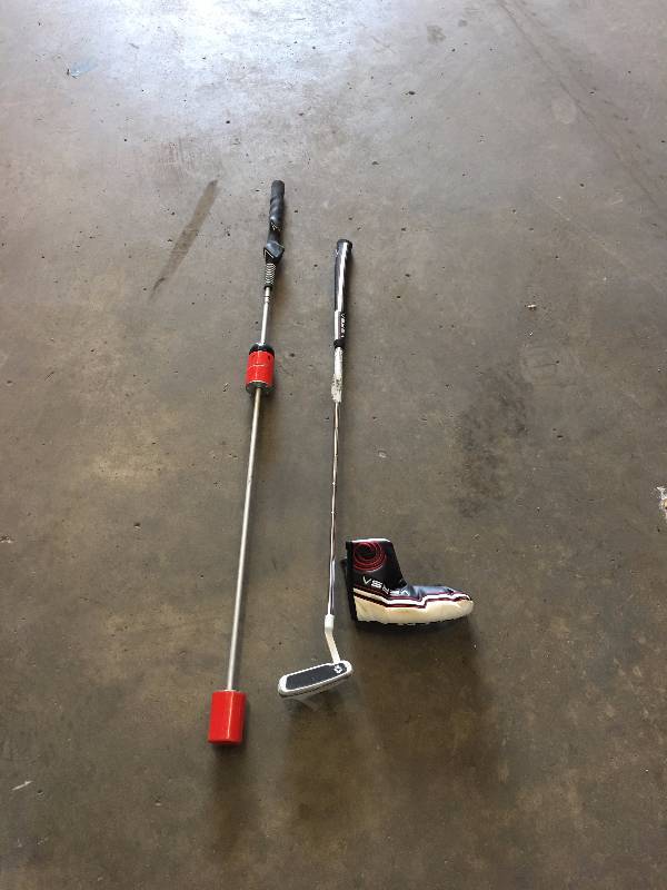 lot 20 image: ODYSSEY VERSA 330 GOLF PUTTER WITH PRACTICE GOLF CLUB