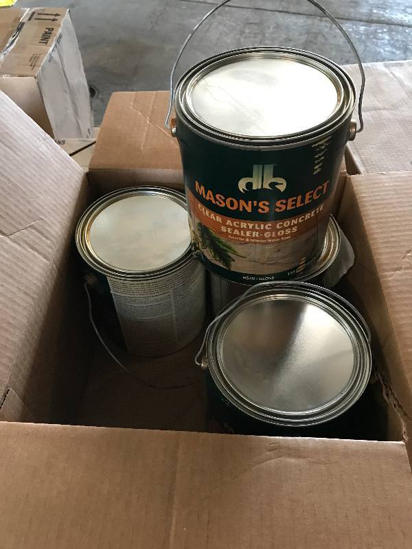 lot 161 image: 4 GALLONS MASONS SELECT CLEAR ACRYLIC CONCRETE SEALER