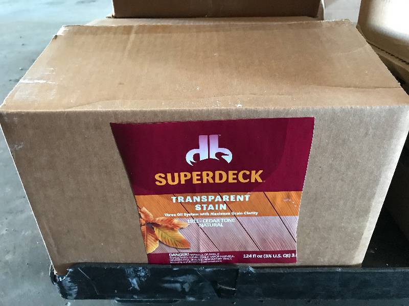 lot 162 image: 4 GALLONS SUPERDECK TRANSPARENT STAIN - 1911 CEDAR TONE NATURAL