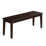 East West  Capri Wood Bench with Wood Seat