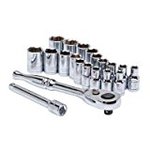 Husky 1/4 in. Drive SAE/Metric Standard Socket and Wrench Set (20-Piece)