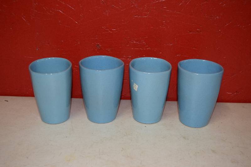lot 43 image: 4 Frankoma Pottery Plainsmen Tumblers