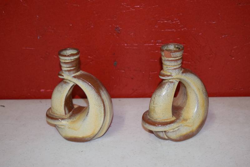 lot 58 image: Pair Frankoma Candle Holders