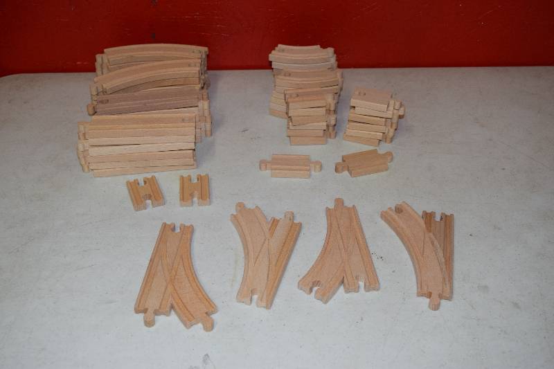lot 220 image: 56 Pieces Wooden Train Track