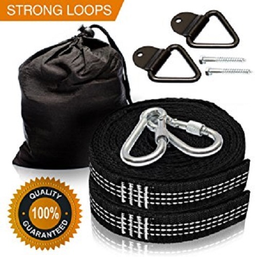 lot 226 image: 2 Sets Premium Hammock Straps with Carabiners