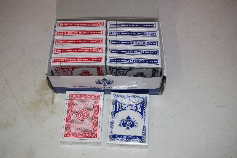 lot 212 image: 12 Decks Plastic Coated Playing Cards