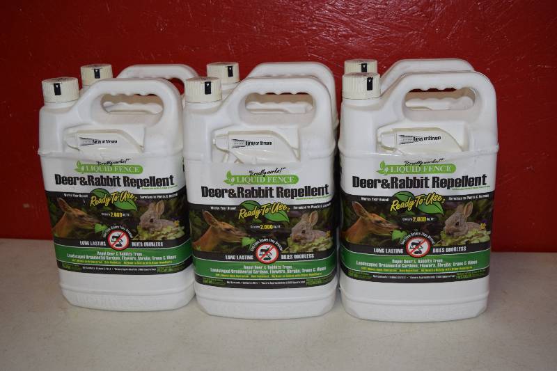 lot 264 image: 6 Gallons Liquid Fence Deer and Rabbit Repellent