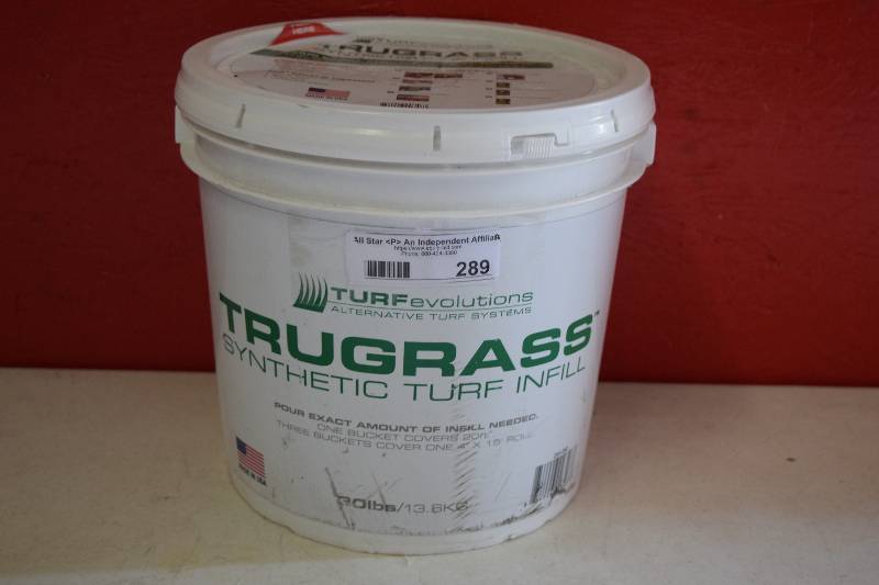 lot 289 image: 30 Pound Bucket Turf Evolutions Trugrass Synthetic Turf Infill