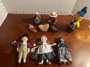 lot 1023 image: Native American figurines, Colonial Williamsburg dolls and Ljungstrom of Sweden
