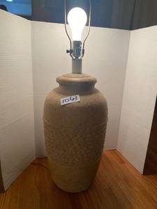 lot 1063 image: Sandstone pastel beach lamp- about 4 feet tall