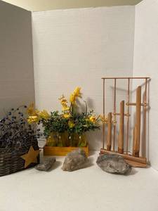 lot 1111 image: Home decor, rocks and Indonesian musical instrument