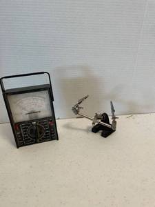 lot 1170 image: Micronta vintage 27 range multi tester and a third Hand iron stand clamp
