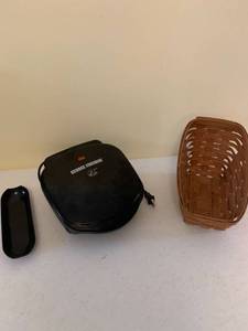 lot 1230 image: George Foreman grill and Longaberger basket