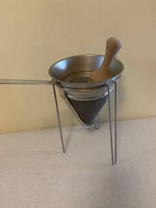 lot 1321 image: Cone shaped Chinois Skimmer strainer