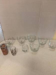 lot 1356 image: Dessert cups and miscellaneous glasses