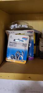 lot 2132 image: Staples, screws, nails, s hooks and more