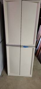 lot 2136 image: Heavy duty plastic storage cabinet 69.5x25.5x19