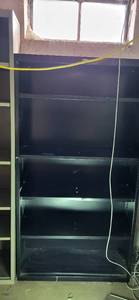 lot 2139 image: Black metal shelving unit  68.5x36x13