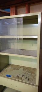 lot 2143 image: Green metal cabinet 66x24.5x15