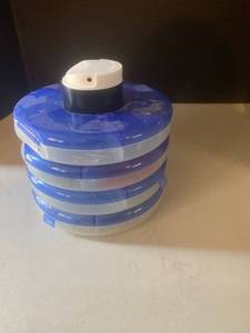 lot 3009 image: Miscellaneous screws, nails, bolts, washers inside 4 tier holder