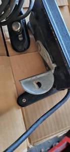 lot 3102 image: Vintage Kenmore sewing machine parts treadle wheel, cast iron lock box, antique door no power strip