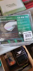 lot 3130 image: Box of recordable CD-RW cds,programs, 2 empty plastic boxes