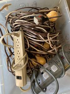 lot 3228 image: Old time partybug lights and power strips