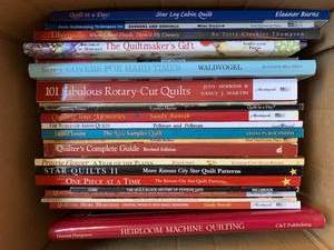 lot 3229 image: Books including Heirloom machine Quilting