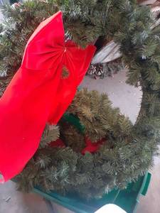 lot 3311 image: Christmas wreaths. 34inch and 30inch