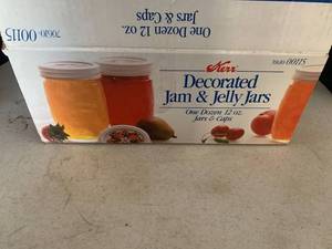 lot 3410 image: 10 12oz jelly and jam jars