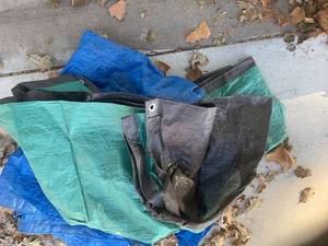 lot 3642 image: 3 Tarps. Used for painting
