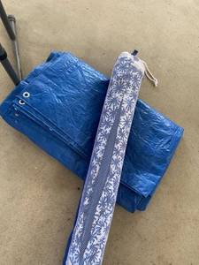 lot 4052 image: Tarp and beach umbrella
