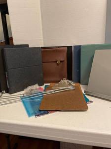 lot 1535 image: Miscellaneous notebooks, briefcase, document holder, clipboards and more