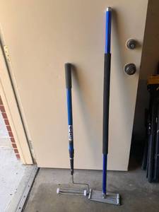 lot 3505 image: Paint roller with extension pole and a Kobalt drywall sander on pole