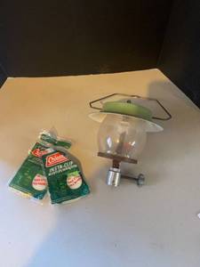 lot 3511 image: Vintage Coleman propane lantern with 2 pkgs mantles