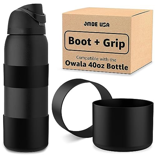 Jmoe USA Silicone Boot Sleeve + Hand Grip for Owala 40oz Water Bottle, BPA  Free & Food-Grade Silicone Rubber, Protective Anti-Slip Bottom Bumper  Cover