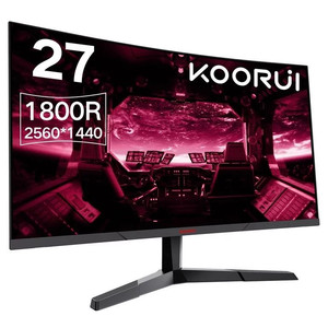 lot 2063 image: KOORUI 27 inch 2K QHD 144Hz 1msCurved Gaming Monitor