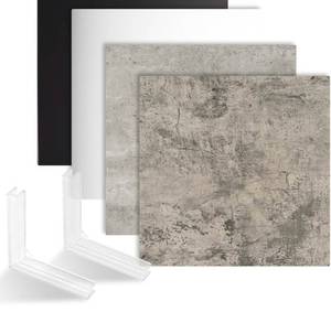 lot 2075 image: Goshoot 2x2 Ft 2 Packs Photo Backdrop Boards with Brackets Kit, Flat Lay Food Background Board Props Double Sided Realistic Cement Texture & White for Tabletop Product Photography - NO BLACK