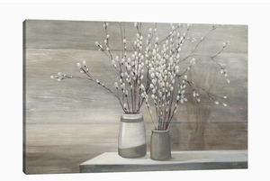 lot 2086 image: Modern Farmhouse Wall Decor Art, Farmhouse Floral Wall Art, Rustic Farmhouse Canvas Wall Art for Living Room Bedroom, Dogwood in a Vase Vintage Canvas Wall Art for Country Room Decor 28x40 Inches, Retail $79