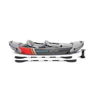lot 2101 image: Intex Dakota K2 2 Person Inflatable Kayak & Accessory Kit wOars & Pump