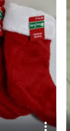 lot 160008 image: (6) 19 Red Plush Christmas Stocking Decorating Kit Merry Brite