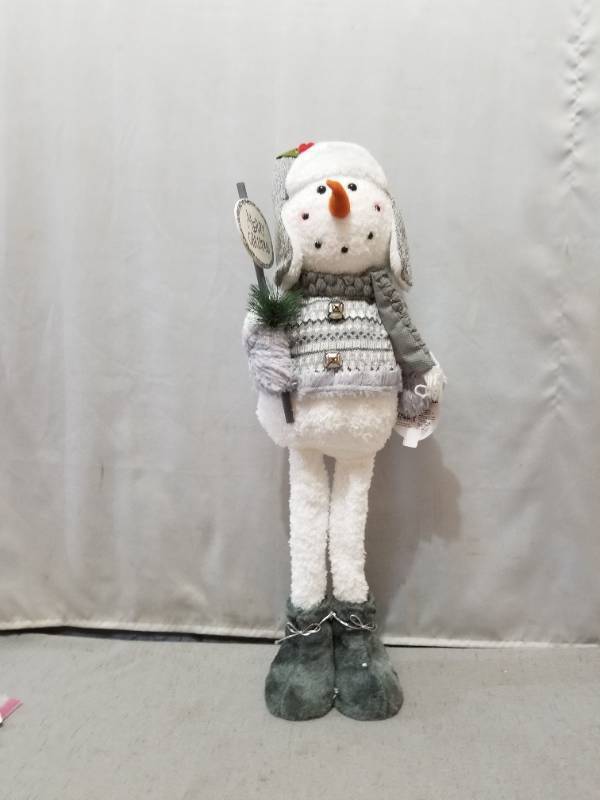 lot 160009 image: 32 Tall Merry Christmas Standing Snowman Decoration