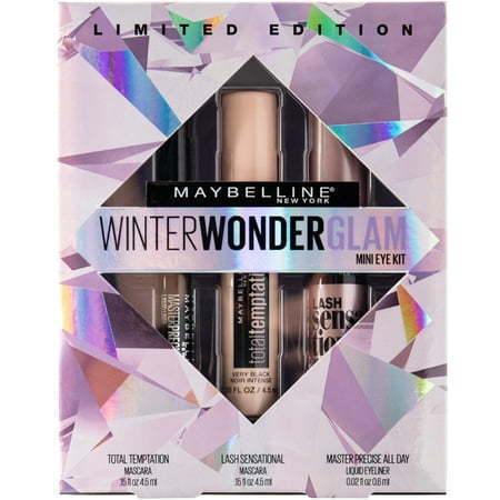 lot 160085 image: Maybelline Winter Wonderglam Mini Mascaras and Eyeliner Kit, 3 Count