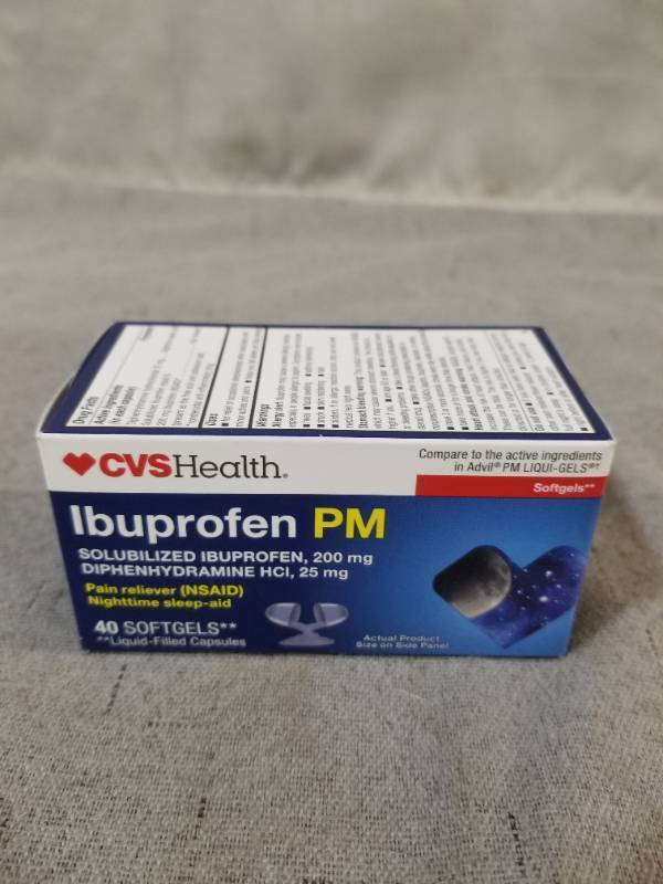 lot 540002 image: CVS HEALTH IBUPROFEN PM 40 SOFTGELS