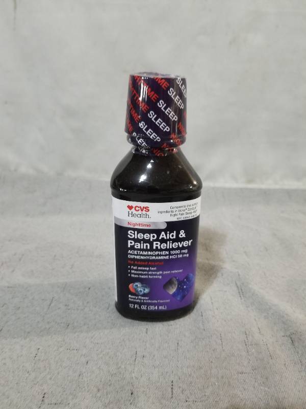 lot 540015 image: CVS HEALTH NIGHTTIME SLEEP AID & PAIN RELIEVER 12 FL OZ BERRY FLAVOR
