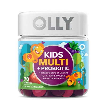 lot 540023 image: OLLY Kids Multivitamin  Probiotic Gummy Vitamin A C D E B Zinc Berry 70 Ct